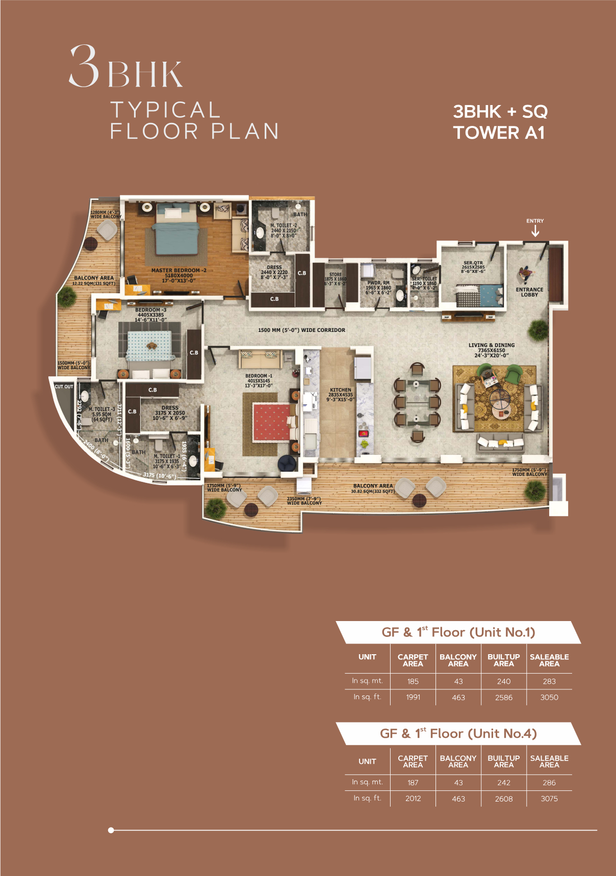 3BHK+S